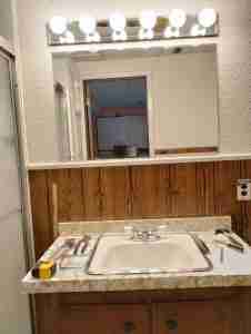 Bathroom Remodeling Project - before image sink, wall cabinet